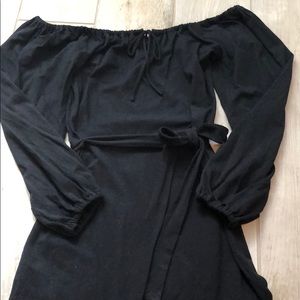 Black Tahari Off Shoulder Dress